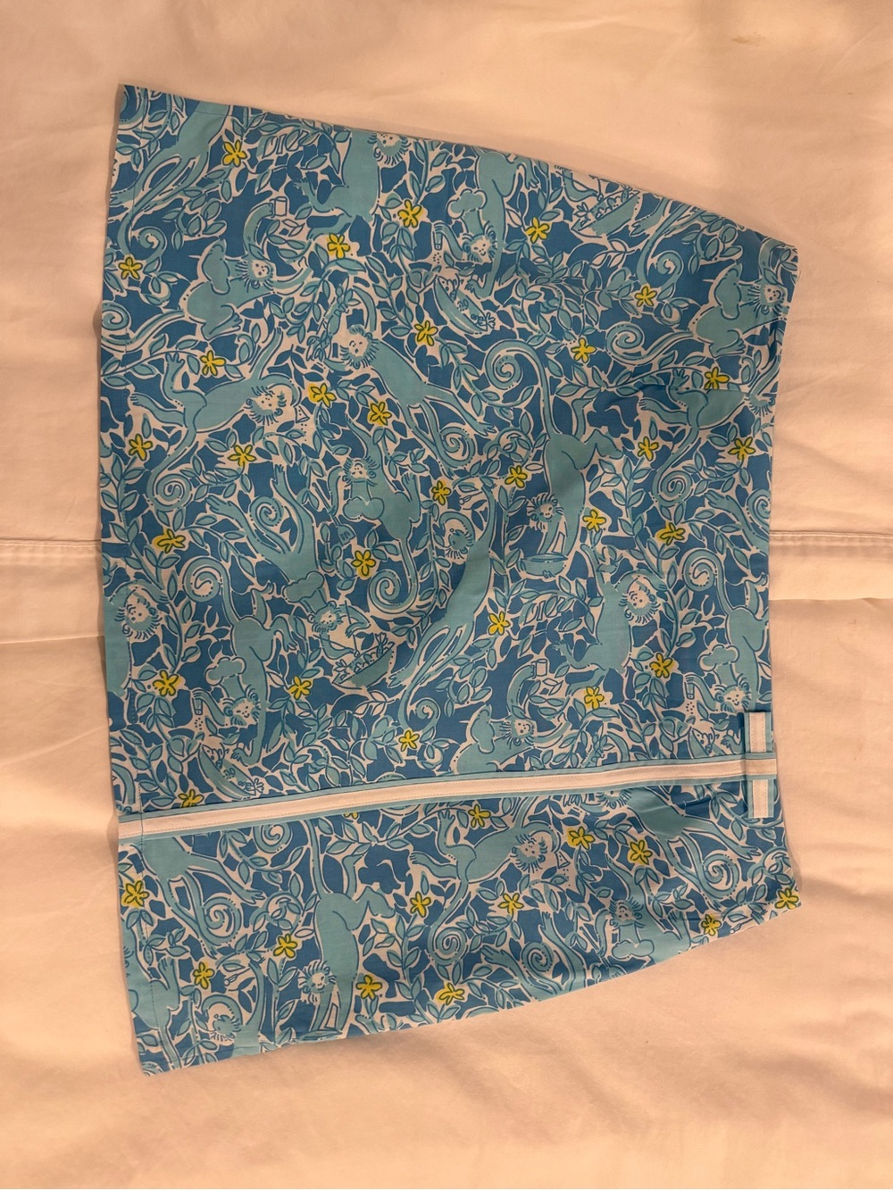 Lilly Pulitzer Blue Floral Mini Skirt with Yellow Accents